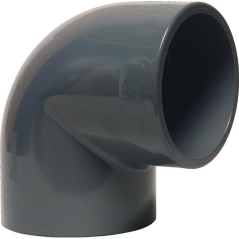 Mega Winkel 90° PVC-U 40 mm Klebemuffe 16 bar, grau