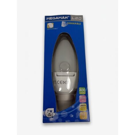 MEGAMAN - Ampoule LED Bougie - 7W B22 400lm 2800K - Dimmable longue durée - Voir photos