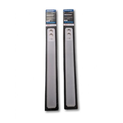 MEGAMAN KETO - Lot de 2 réglettes LED 9W 900lm 2800K 718mm avec prises et interrupteurs - Blanc mat