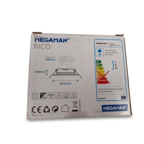 MEGAMAN - Luminaire encastré LED RICO - 4000K IP44 - Design extra-plat 28mm - Voir photos