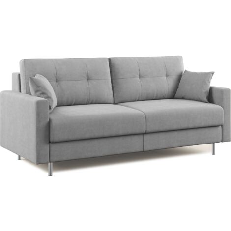Megan Canapé convertible en microfibre détachable T11 188 cm (mat. 140x197) gris