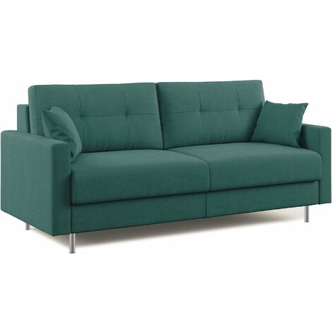 Megan Divano letto matrimoniale in microfibra smacchiabile T11 188 cm (mat. 140x197) petrolio