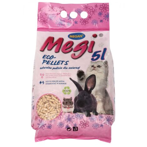 Megan  Megi Eco Pellets  Substrato naturale per animali 5L - Lettiera in legno 5L