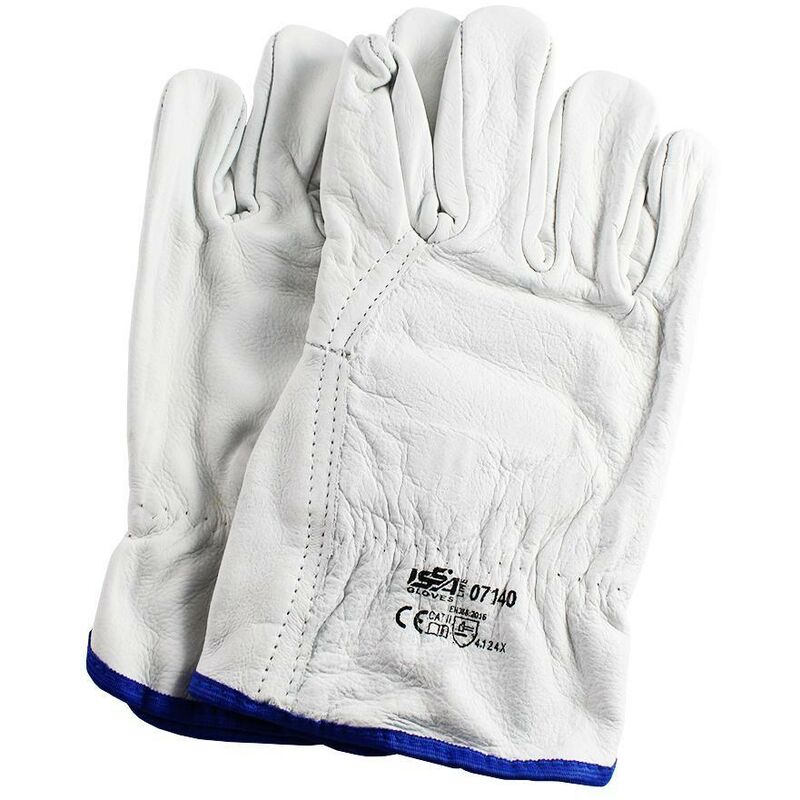 

MEGANEI guante industrial piel blanca vaca t-10 par