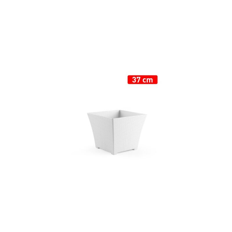

Plasticforte - Maceta rattan cuadrada 37 cm blanca