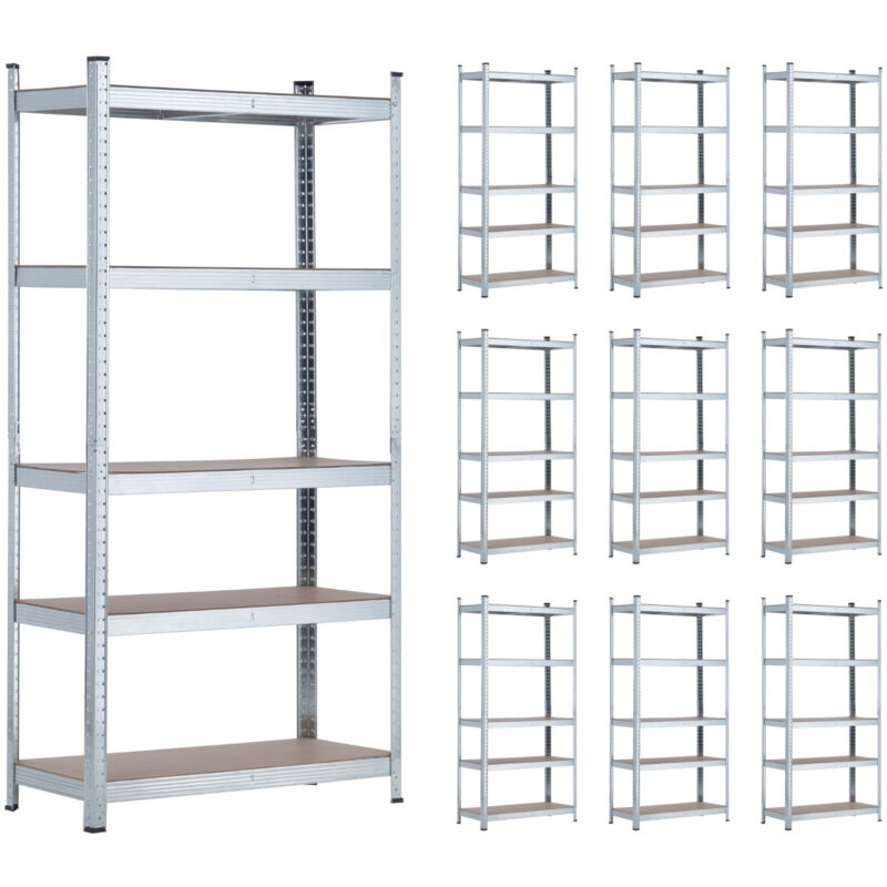 

Orion91 - MegaPack 10 Estanterías Modulares Galvanizadas con 5 Baldas Ajustables 180x90x40cm 875Kg GH91