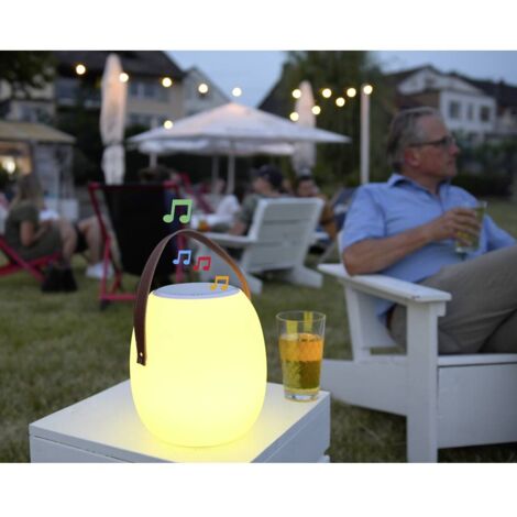 Megatron MT69083 Spika Lampada LED da tavolo per esterni con altoparlante 10 W RGBW Bianco