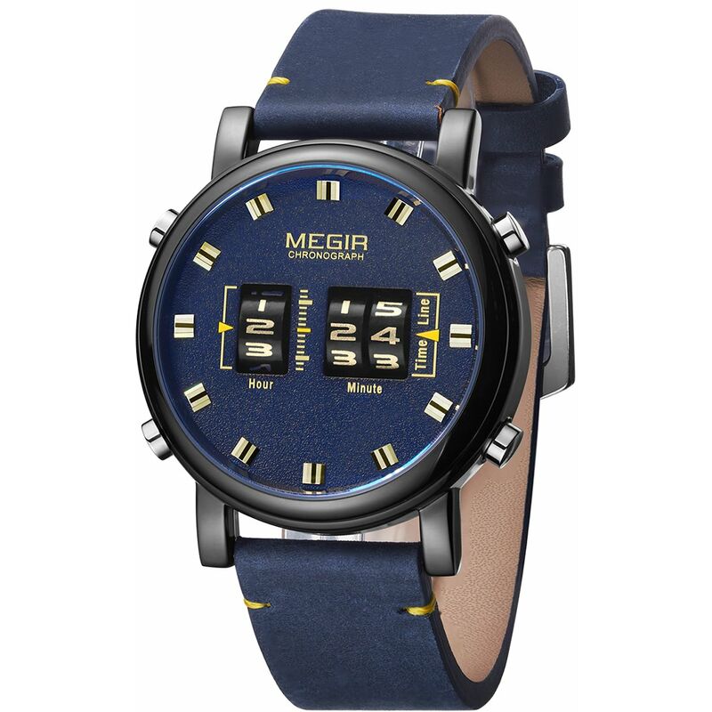 

2137 Reloj militar de cuarzo para hombre, 3ATM, resistente al agua, tipo tambor, reloj de pulsera con ruedas, reloj deportivo al aire libre, reloj de