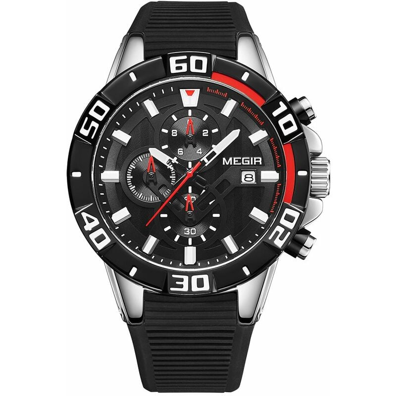 

Relojes para hombre Reloj de negocios de cuarzo Cronografo deportivo Luminoso 3ATM Impermeable Hora Minuto Segunda pantalla Banda de silicona Reloj