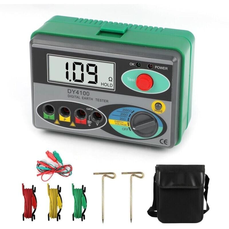 Mégohmmètre 0-2000 ohm réel testeur numérique de Terre DY4100 testeur de résistance au Sol