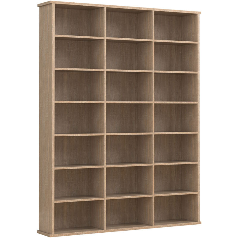 MegosaM bibliothèque 21 tablettes chêne décor.