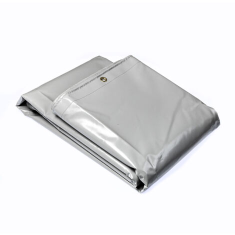 Mehr Garten wasserdichte & UV-beständige, reißfeste Premium PVC Allzweck-Plane, Farbe: grau, 650g/m² Gewebeplane mit rostfreien Messing-Ösen und verstärkten Ecken