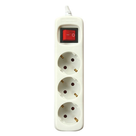 Mehrfachsockel 3 Steckdosen Schalterkabel 3m  WHITE