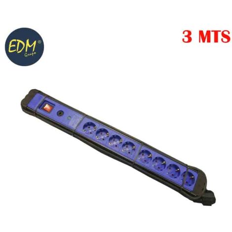 Mehrfachsockel mit 8 Steckdosen mit Schutz + 3 m EDM-Schalter