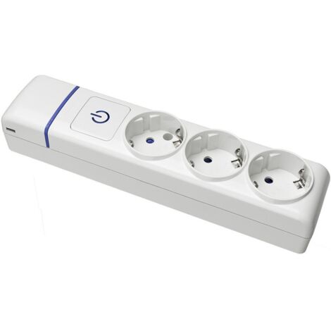 Mehrfachsteckdose 3 Steckdosen t/tl mit beleuchtetem Schalter 8003pil solera