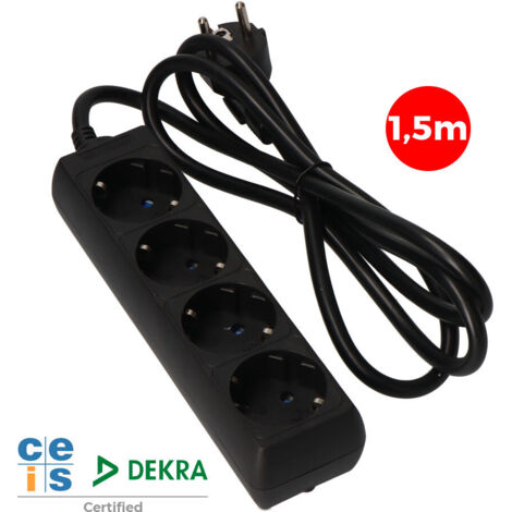 Mehrfachsteckdose, 4-fach, Schuko, 15m, 3x1,5mm, schwarz  41007