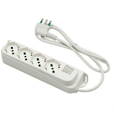 Mehrfachsteckdose 6 Buchsen schuko Italienisch/deutsch 2P+T 16A Kabel 1,5 m Fanton 47430