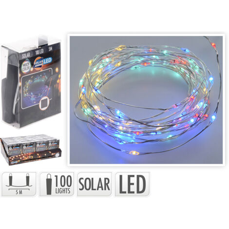 Mehrfarbige mLED-Girlande IP44 Solar 5 m BASICS