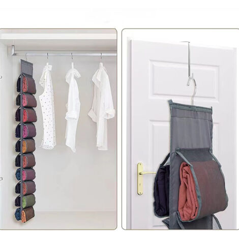 Mehrstufige, verstärkte Nylon-Hängeaufbewahrungsbeutel mit atmungsaktivem Netzgewebe – Praktische Aufbewahrung für Kleidung, Socken und Hosen