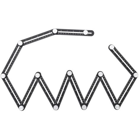 Mehrwinkel-Messlineal, 12-seitiges Winkelmesser-Werkzeug, verbessert Schablonen-Messwerkzeug, Aluminiumlegierung, universeller Öffnungs-Locator für Heimwerker, Bauherren, Tischler