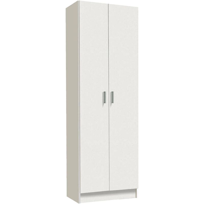 Bricozone - Mehrzweck-Kabinett Portsmouth, Beistellschrank mit 2 Türen, Moderne Schuhregalgarderobe, Vertikales Schuhregal, cm 59x37h180, Weiß