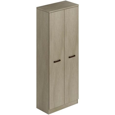Mehrzweck-Schuhschrank aus Ton mit zwei Türen und Besenhalter H182x71x38 cm