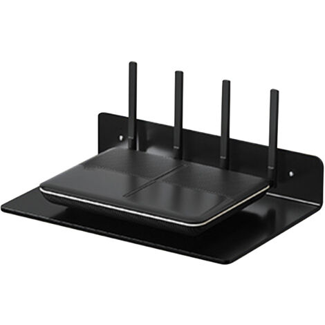 Mehrzweck-Wandregal in Schwarz für Projektor, Überwachungskamera, TV-Box und Router