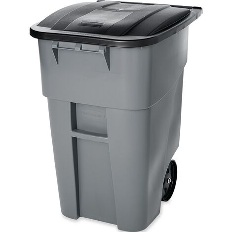 Mehrzweckcontainer H1005xB610xT765mm grau 189 l Deckelfarbe schwarz mit Rollen