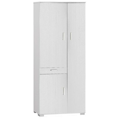 Mehrzweckschrank drei Türen eine Schublade Bianco Cenere 77x34x H178 cm