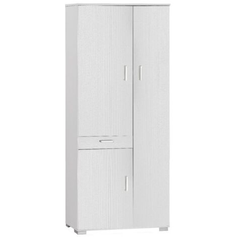 Mehrzweckschrank drei Türen eine Schublade Bianco Cenere 77x34x H178 cm