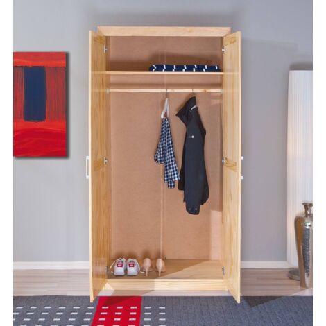 Mehrzweckschrank Kleiderschrank 2 Türen\ - Eiche Braun 95x190h cm
