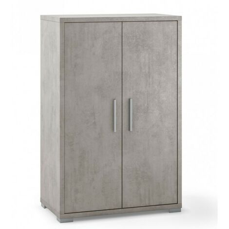 Mehrzweckschrank mit zwei Türen Beton Cemento 71x41x h110 cm