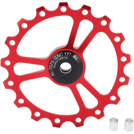 MEIJUN 17T Keramik-Schaltwerksröllchen aus Aluminiumlegierung für Rennräder und Mountainbikes, Rot