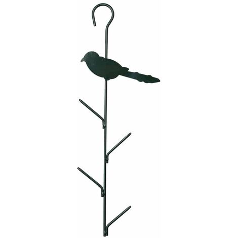 Meisenknödelhalter Vogel, für 4 Knödel, Metall, dunkelgrün