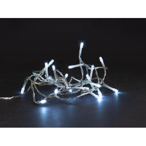 MEISSA LED - 2 m - 20 lampade bianche - cavo trasparente - modulatore - batterie non fornite