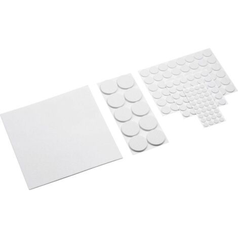 MEISTER, 281170 ASSORTIMENT DE PATINS EN FEUTRE AUTOCOLLANT, BLANC, 131 PIÈCES