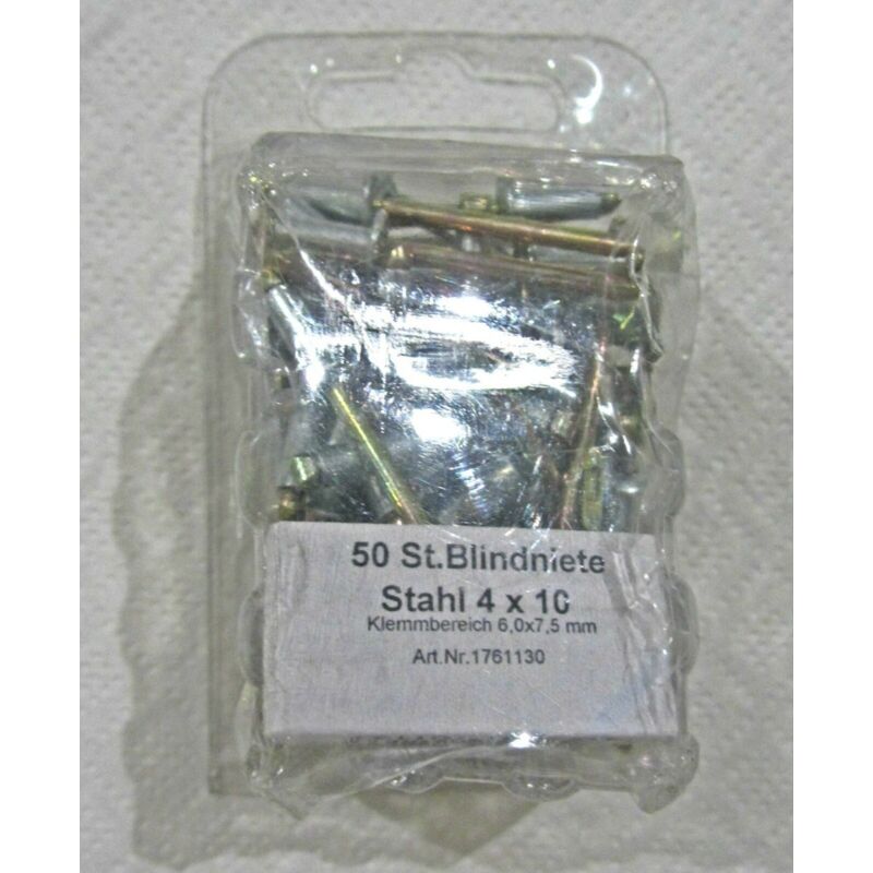 50 rivetti ciechi alluminio -4x10 mm - Meister