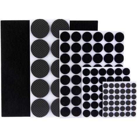 Meister 644076 – Feltrini Set autoadesivo, nero/bianco, 131 pezzi, 1 pezzi, 281180