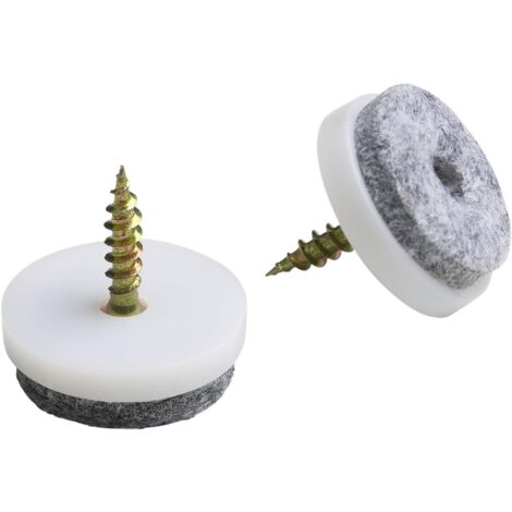 Meister, 644286, Parquet scivola con diametro vite di 30 mm, 20 pezzi, bianco