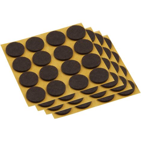 Meister, 645056, Autoadesiva feltrini, diametro 22 mm, 80 pezzi, marrone