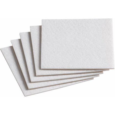 Meister, 645346, Filzzuschnitt autoadesiva, 100 x 100 mm, 5 pezzi, bianco
