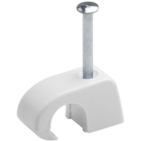 Meister 7454150 7454150-Fascetta, 7 – 11 mm – Bianco Pezzi in Pratico Set – per Il Fissaggio Cavi – incl premontato/Clip adesive/Fascette per Chiodi, 7-11 mm (50 Stück)