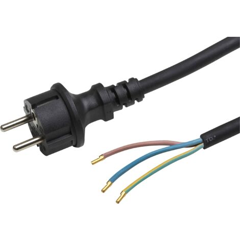 Meister cavo 5 m, H05RR-F 3 G1,5, Nero, 7434520