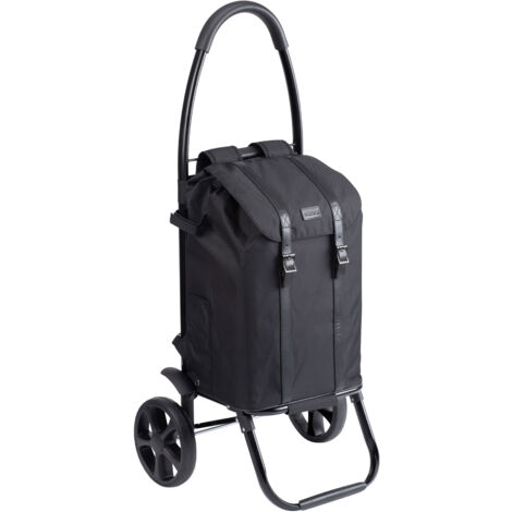 Meister Einkaufstrolley & -rucksack - 45 Liter - Black Edition - Separater Rucksack & Gestell als Sackkarre / Klappbarer Shopper / Einkaufsroller / 6816850