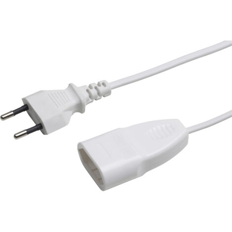 Meister Euro-Verlängerung - 3 m Kabel - weiß - Kunststoffleitung - IP20 Innenbereich - Ideal für Lampen & Lichterketten / Verlängerungskabel / Euro-Stecker / Euro-Kupplung / 7431310