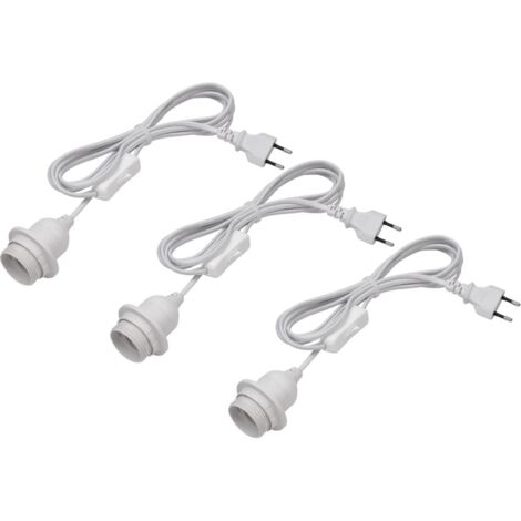 Meister Lampenfassung E27 - 3,5 Meter - weiß - 3 Stück - Mit Ein-/Ausschalter - Ideal für DIY-Projekte - Geeignet für Steh- & Hängelampen / Lampenaufhängung / Kabel für DIY-Leuchte / 7443890