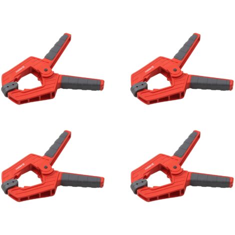 Meister Morsetto a molla, apertura alare: 75 mm, 4 pezzi, ganasce mobili, fissaggio sicuro e con una sola mano, morsetto per colla professionale, morsetto universale, morsetto di montaggio, 5217110