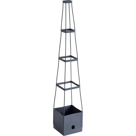 Meister Pflanzturm 150 x 25 x 25  cm - Für Tomaten & Rankgewächse - Mit Rankhilfe - 2,5 L Wassertank als Bewässerungssystem - Höhe einstellbar / Tomatenpflanzturm / Rankgitter / Tomatenturm / 9970500