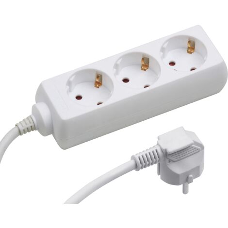 Meister - Prolunga con spina con contatto di terra 3-fach 5 m Bianco