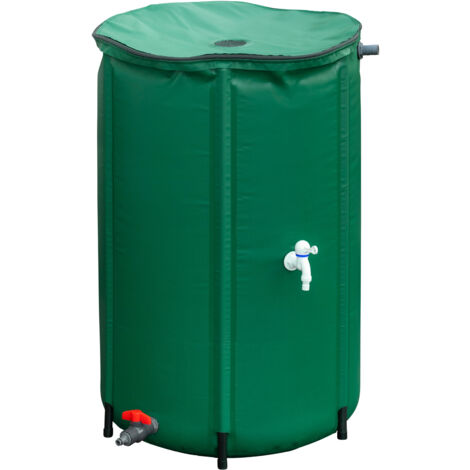 Meister Regentonne faltbar - 250 Liter - 88 x Ø 60 cm - Kunststoff - grün / Regenfass / Regentonnenbehältnis / Wasserspeicher / 9968100